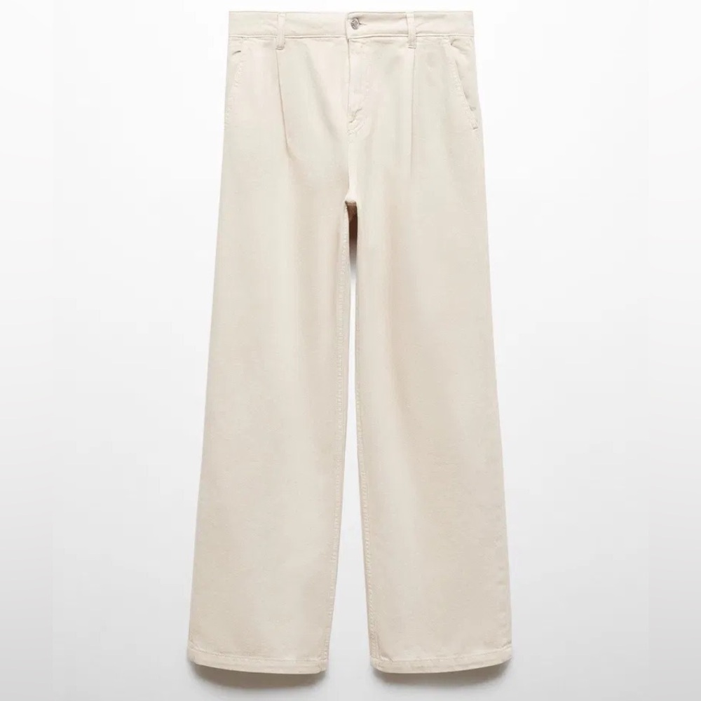 Mango Straight/Wide leg Pleated Jeans